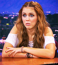 Miley Cyrus's Reaction to her future self.