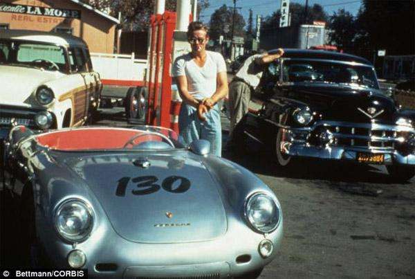 James Dean - Taken the day he died. Dean loved to race cars and died in an auto accident on September 30, 1955. While traveling on Route 466 in Cholame, California, Dean swerved his fast-driving Porsche to avoid an oncoming car.