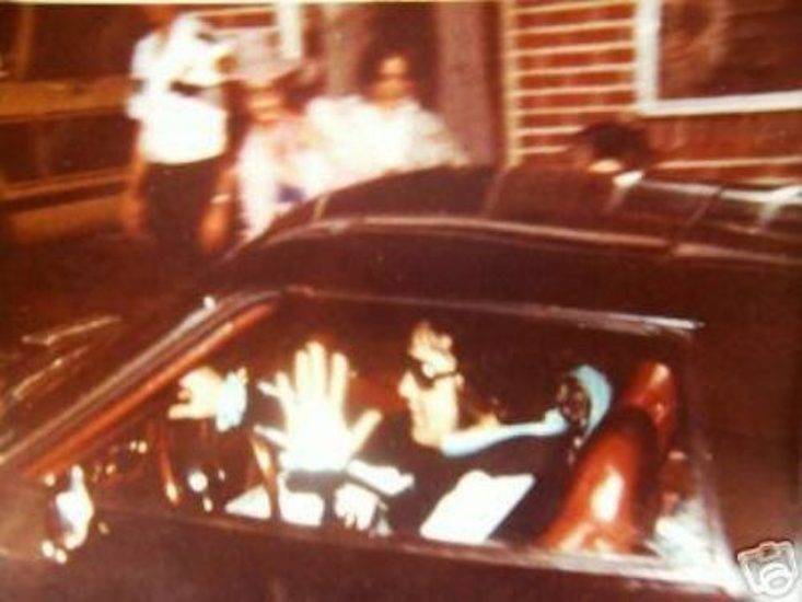 Elvis Presley - 
Taken at Graceland on Aug. 16, 1977, just after midnight. Elvis died of complications due to a drug habit and a bad heart on August 16, 1977, in Memphis, TN.