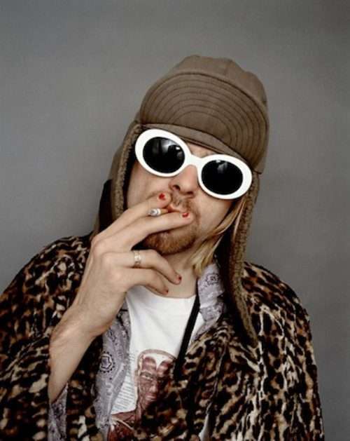 Kurt Cobain - 
Taken in November of 1993, at what would be Kurt Cobain's last photo shoot. Cobain died of a gunshot wound to the head in Seattle on April 5, 1994. It is debated whether or not it was self-inflicted.