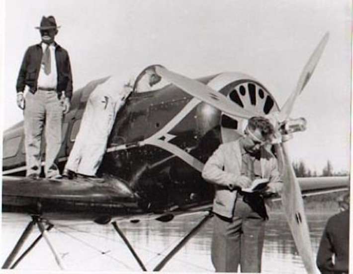 Will Rogers - Rogers died in a plane crash in Alaska on August 15, 1935. Rogers and aviator Wiley Post were making test flights across Alaska before their deaths. This photo was taken from their adventures.