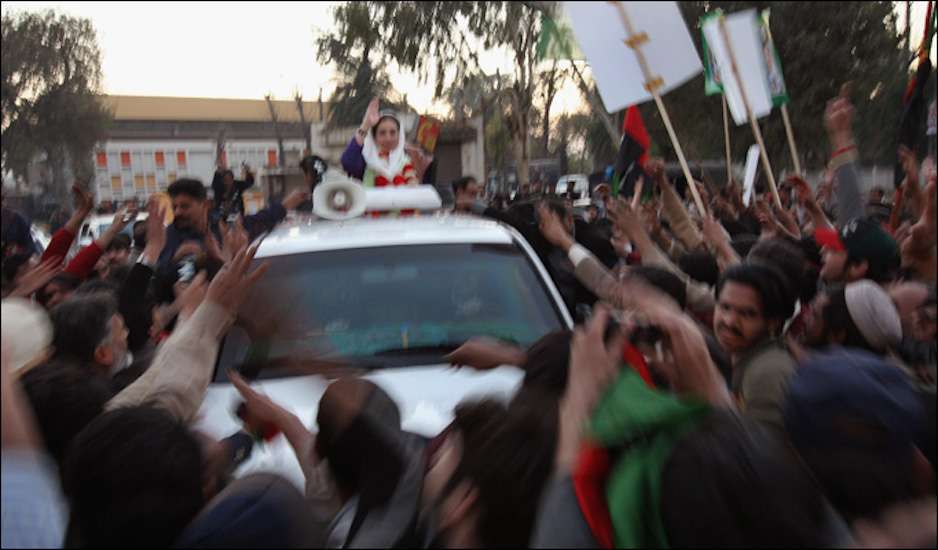 Benazir Bhutto - Photo taken moments before her death. Bhutto was assassinated in a bombing in Pakistan on December 27, 2007.