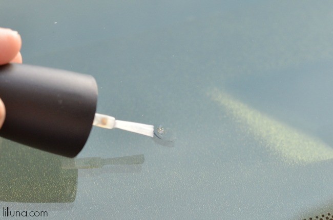 Fix any cracks in your windshield with nail polish - 
If you have a crack on your windshield, the best way to prevent any additional cracks is to use a little bit of nail polish. This helps prevent further cracking and damage down the road.