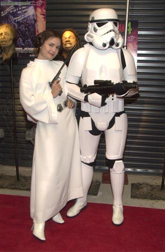 Danica Mckellar and Mike as Princess Leia and a Stormtrooper