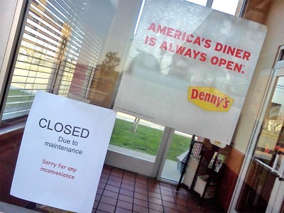 America'S Diner Is Always Open. Denny's Closed Due to maintenance Sorry for any inconvenience