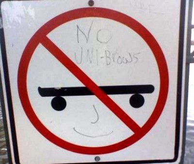 funny graffiti signs - brows