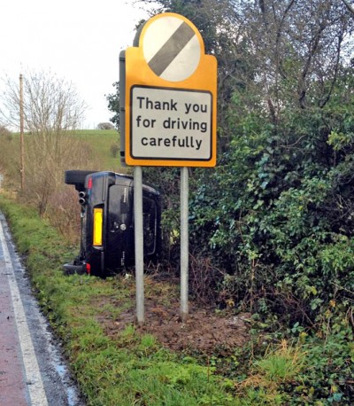you had one job - Thank you for driving carefully