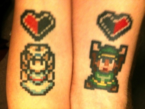 video game couples tattoos