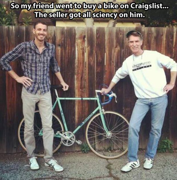 road bicycle - So my friend went to buy a bike on Craigslist... The seller got all sciency on him.