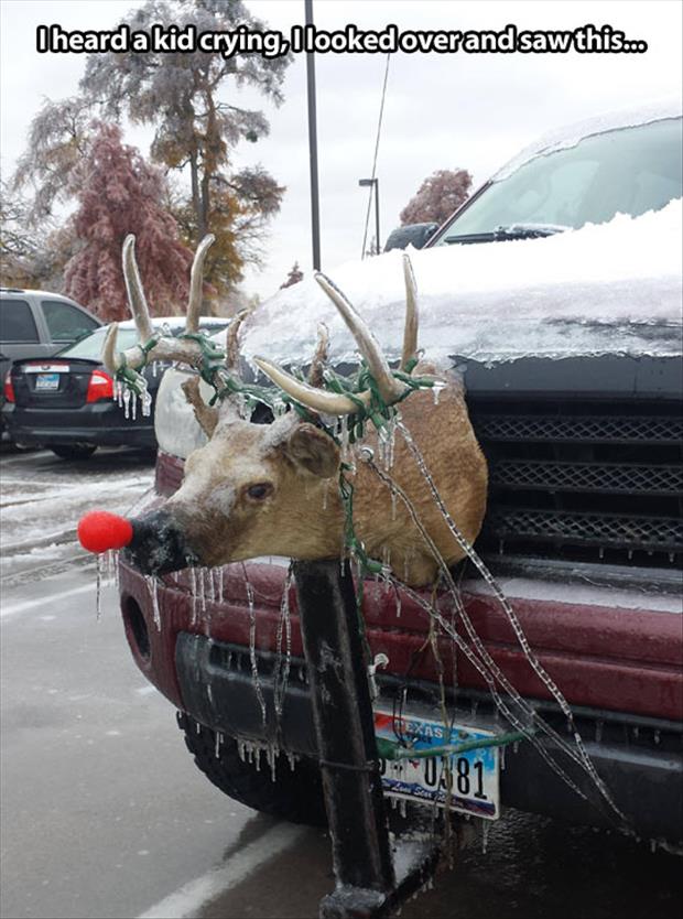 reindeer antler car meme - Iheard a kid crying, I looked overand saw this.co 981