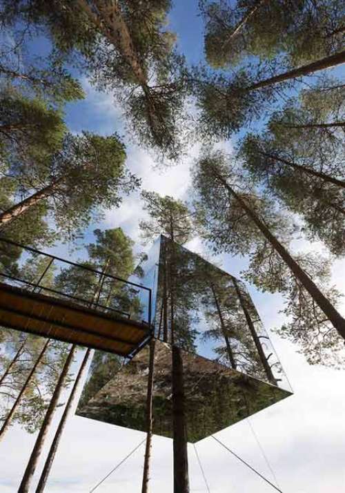 Mirror Cube Tree House Is Almost Invisible