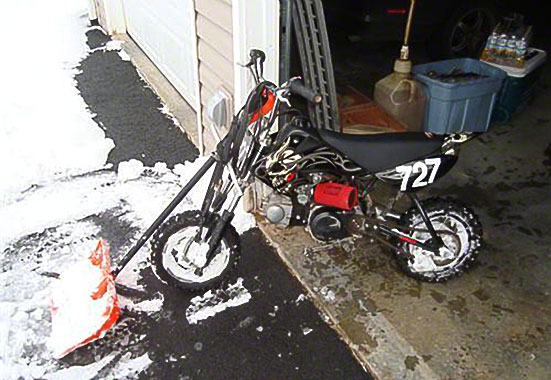 Bicycles And Motorcycle Snow Plows