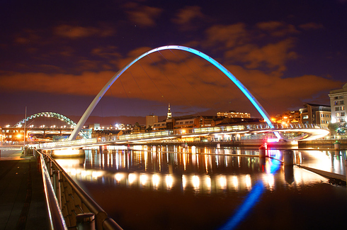 Gateshead Millennium Bridge, Gateshead and Newcastle upon Tyne, U.K.
