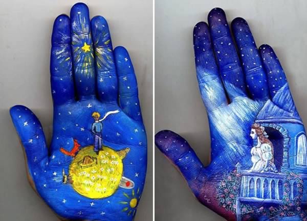 The artist who hand paints fairy tales on her hands