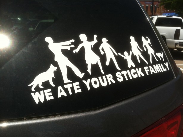 car stickers quotes - We Ate Your Stick Family