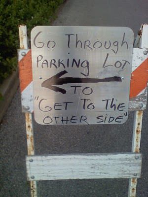 quotation marks in wrong places - I Go Through PARKiNg Lot To "Get To The Other Side"