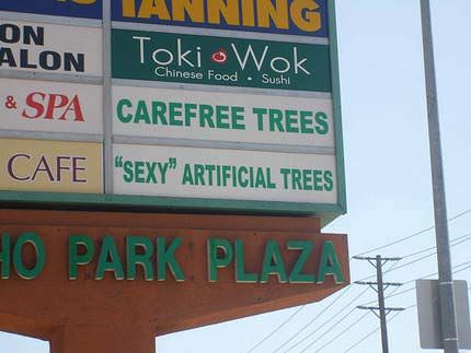 Quotation mark - Ilanning Alon Toki Wok & Spa Carefree Trees Cafe "Sexy" Artificial Trees Ho Park Plaza I
