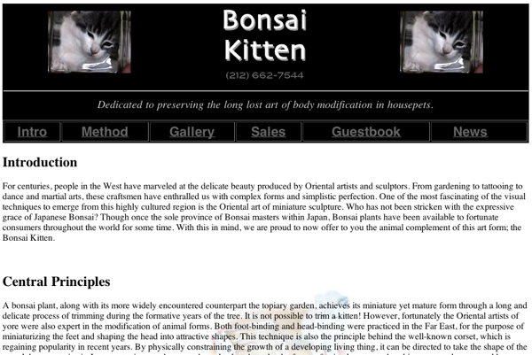 6. Bonsai Kitten: The infamous Bonsai Cat website was launched in 2000. This website was dedicated to shaping kittens in plastic containers, due to their soft bones. The site caused so much controversy that it caught the attention of the FBI. No evidence of animal cruelty was ever found