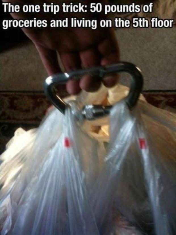 carabiner for grocery bags - The one trip trick 50 pounds of groceries and living on the 5th floor