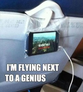 phone in plastic bag on plane - I'M Flying Next To A Genius