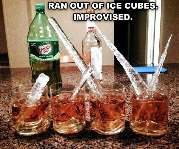 icicles in drink - Ran Out Of Ice Cubes, Improvised. Canada Mises A