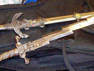 These two swords were found in a guitar case at Salt Lake City.Apparently, the passenger did not know that swords are not allowed in carry-on bags.