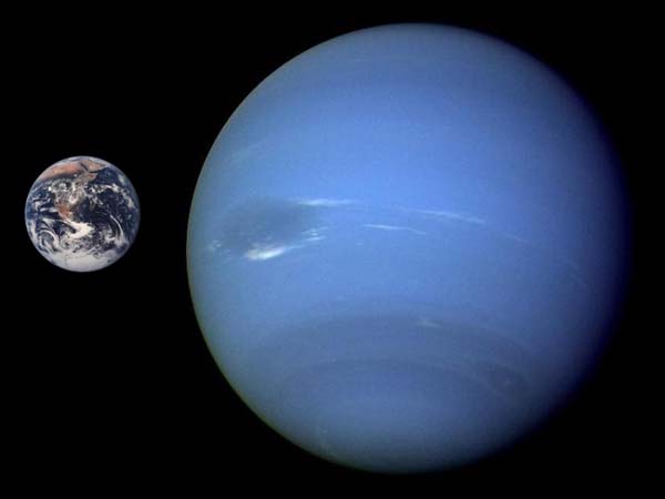 The first close-up images taken of Neptune by Voyager II