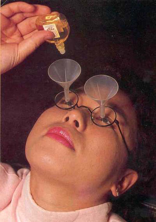 Youll never miss when using eyedrops and these glasses.