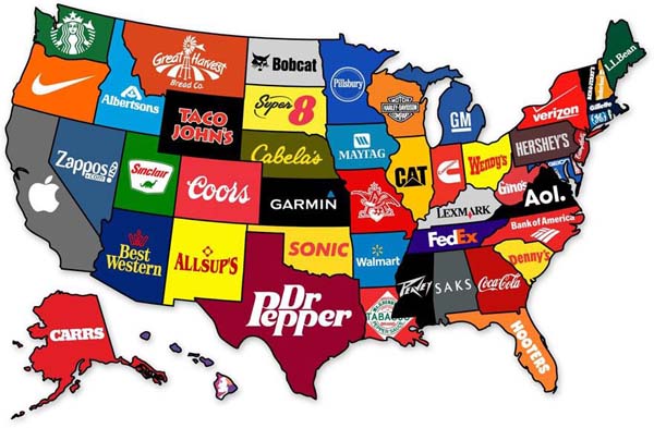 The most famous brand from each state.
