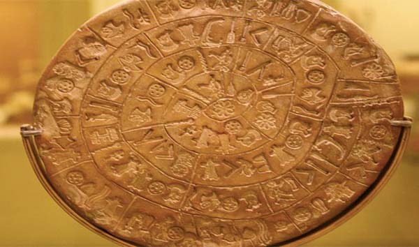 8. The Phaistos Disk: This circular clay tablet is about six inches across, discovered in the early 1900s. This alphabet could possibly help decipher Linear A.