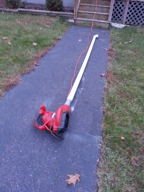 After your art is done, you can duct tape a long hose to your leaf blower to clean out the nasty gutters.