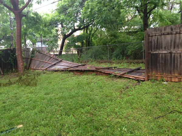 A storm with high winds tore down the fence the homeowner hoped would last a few years.
