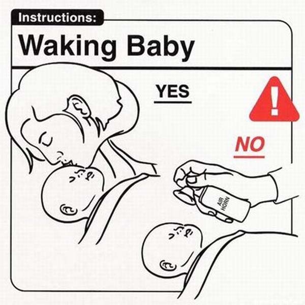 safe baby handling tips - Instructions Waking Baby Yes No