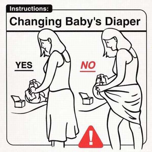 safe baby handling tips - Instructions Changing Baby's Diaper Yes No