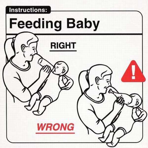 safe baby handling tips - Instructions Feeding Baby Right Wrong