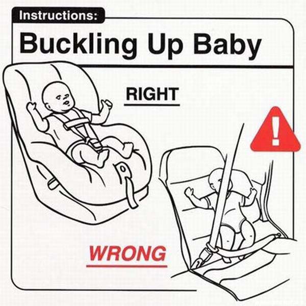 safe baby handling tips - Instructions Buckling Up Baby Right Wrong