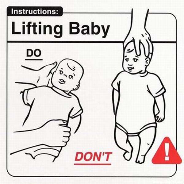 safe baby handling tips - Instructions Lifting Baby Don'T