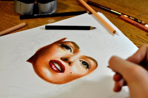 Marilyn Monroe, work in progress.