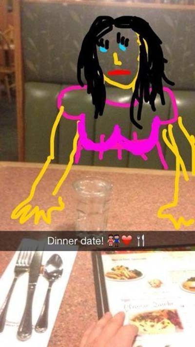 forever alone snapchat - Dinner date!