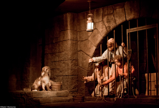 The dog in the Pirates of the Caribbean ride is the same dog that is in the Carousel of Progress.