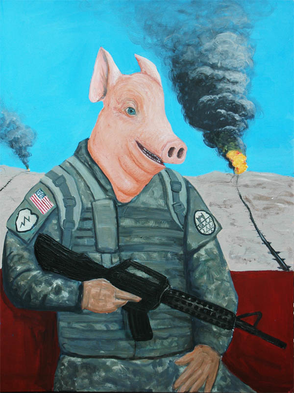 Pigs have been used to transport items during war.