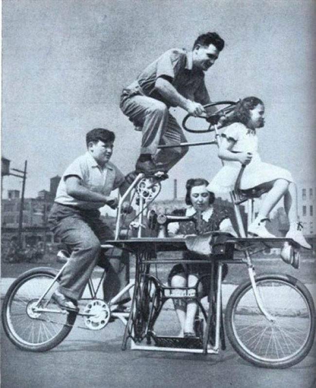 Family Bicycle With Sewing Machine