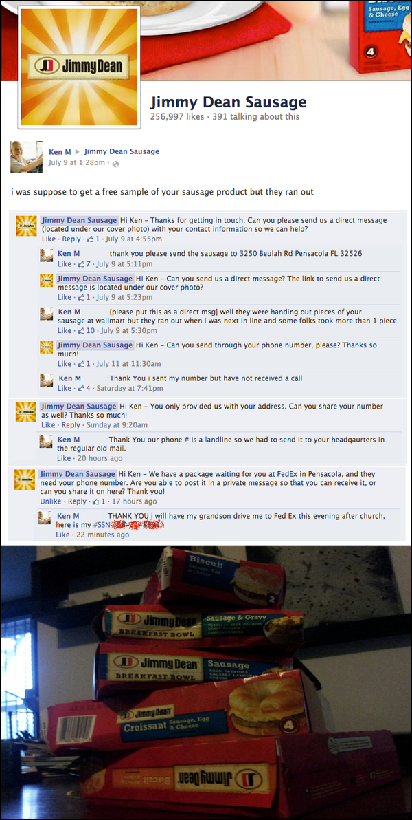 ken m jimmy dean - meuleen Jimmy Dean Sausage 256,99 bet w a R ample of your product but the out The Cant ht