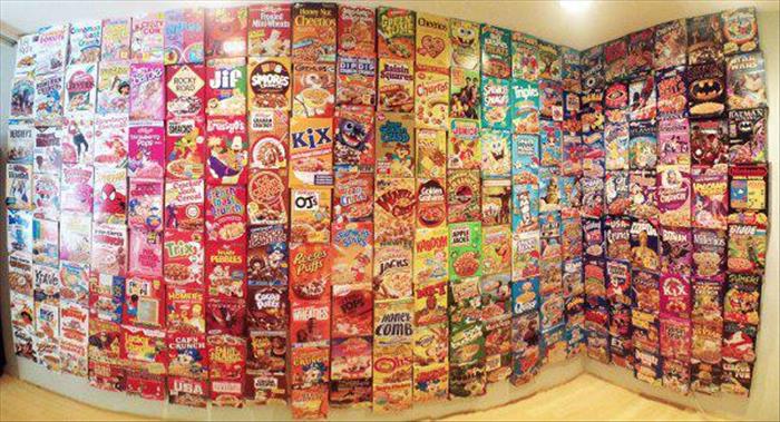 wall of cereal