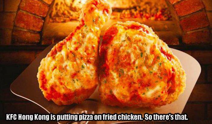Kfc Hong Kong is putting pizza on fried chicken. So there's that