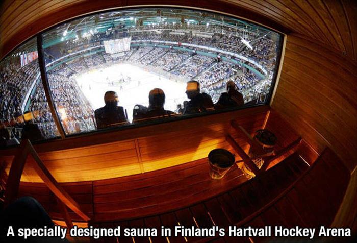 hockey sauna - A specially designed sauna in Finland's Hartvall Hockey Arena