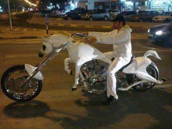 horse drawn motorcycle