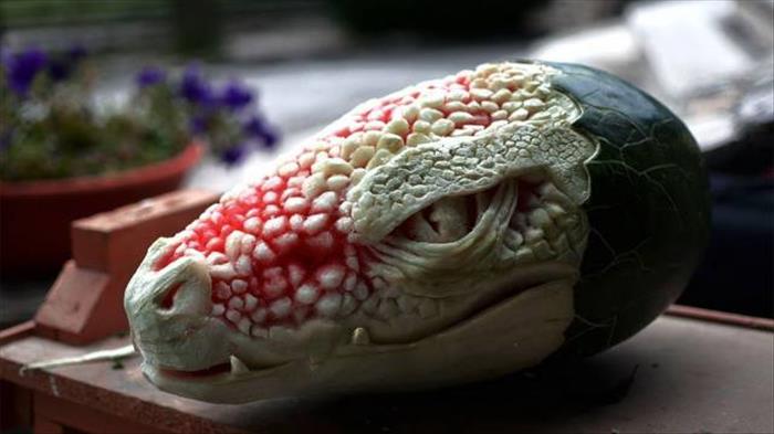 watermelon carving dragon