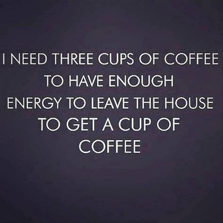 I Need Three Cups Of Coffee To Have Enough Energy To Leave The House To Get A Cup Of Coffee