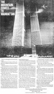 1968  Newspaper Ad Warning Tall buildings will have planes crash into them.